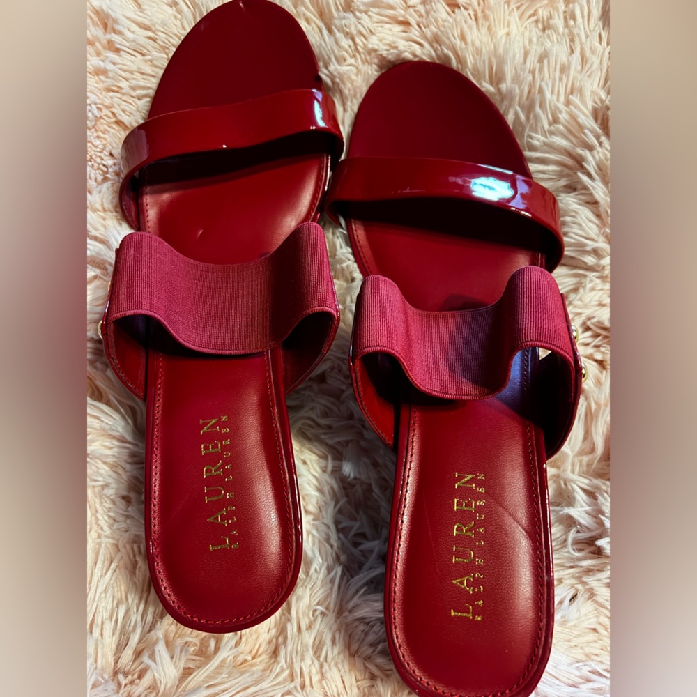 Ralph Lauren patent leather dress sandal NWOT